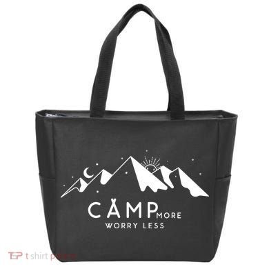 Camp More Worry Less Mountain Nature Tote Bag