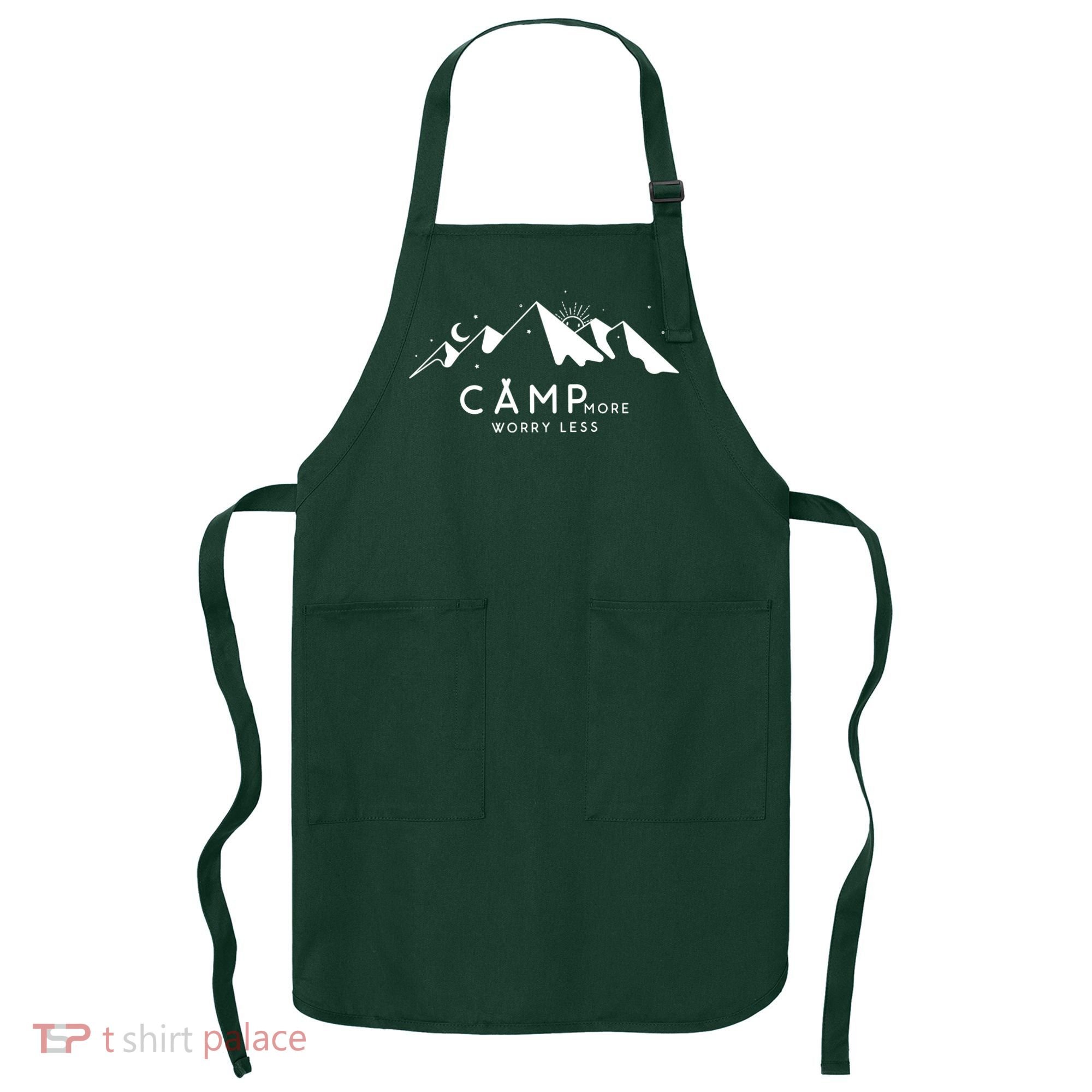 Camp More Worry Less Mountain Nature Apron
