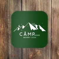 Camp More Worry Less Mountain Nature Coaster thumb 0