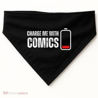 Charge Me With Comics Funny Comic Lover USA-Made Doggie Bandana