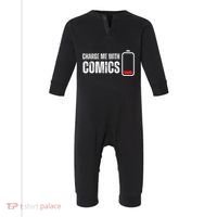 Charge Me With Comics Funny Comic Lover Infant Fleece One Piece thumb 0