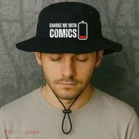 Charge Me With Comics Funny Comic Lover Bucket Hat thumb 2