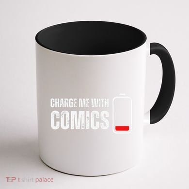 Charge Me With Comics Funny Comic Lover Coffee Mug back