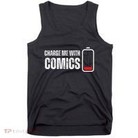 Charge Me With Comics Funny Comic Lover Tank Top thumb 0