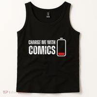 Charge Me With Comics Funny Comic Lover Tank Top thumb 2