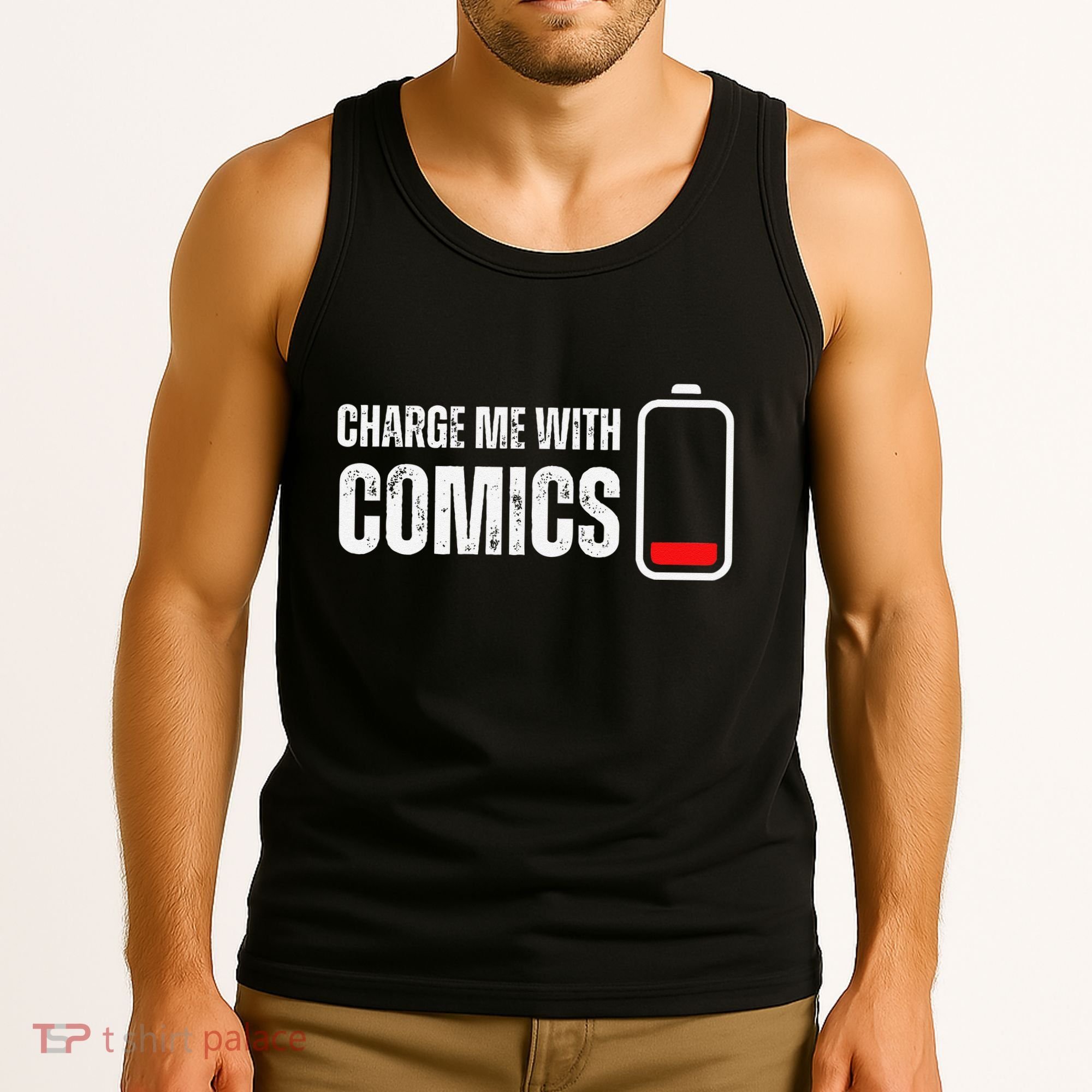 Charge Me With Comics Funny Comic Lover Tank Top