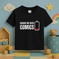 Charge Me With Comics Funny Comic Lover Toddler T-Shirt thumb 3