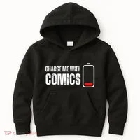 Charge Me With Comics Funny Comic Lover Kids Hoodie thumb 0