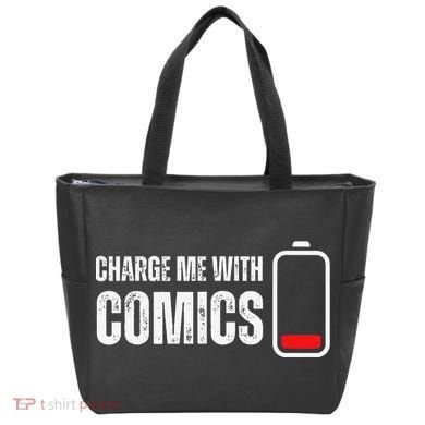 Charge Me With Comics Funny Comic Lover Tote Bag