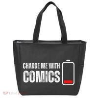 Charge Me With Comics Funny Comic Lover Tote Bag thumb 0
