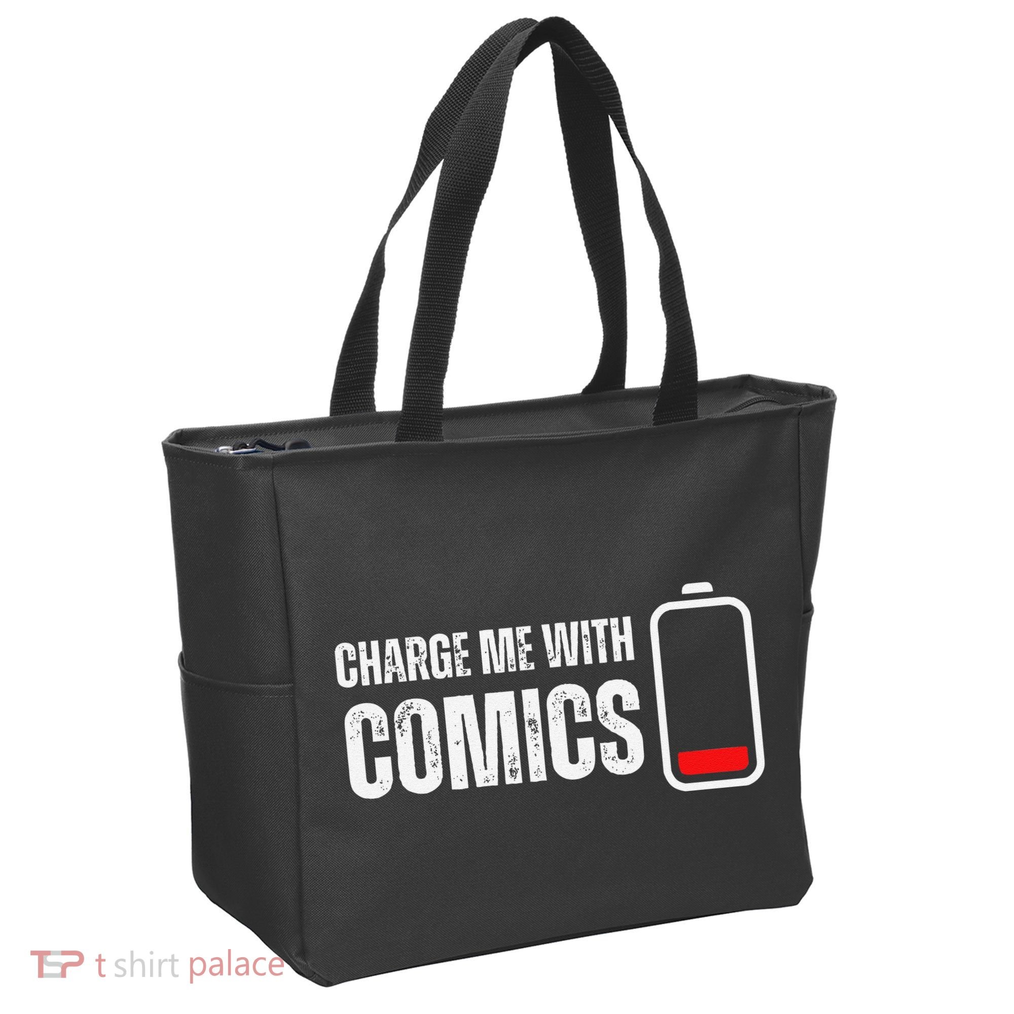 Charge Me With Comics Funny Comic Lover Tote Bag