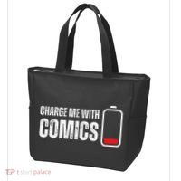 Charge Me With Comics Funny Comic Lover Tote Bag thumb 3