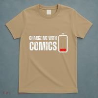 Charge Me With Comics Funny Comic Lover T-Shirt thumb 5