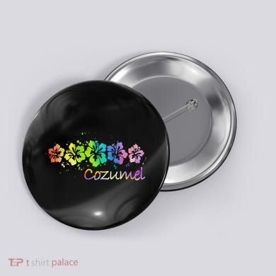Cozumel, Mexico Watercolor Beach & Surf Button