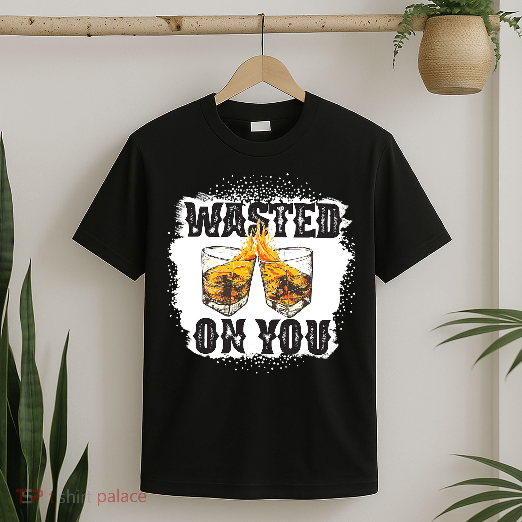 Country Music Western Whiskey Bleached Cowboy T-Shirt