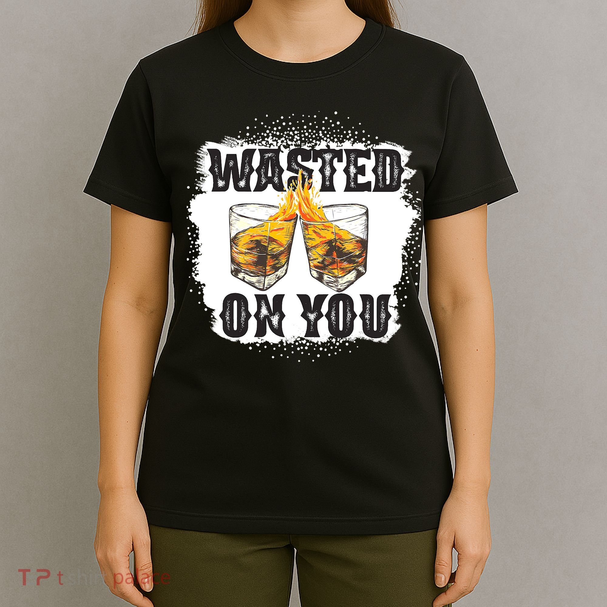 Country Music Western Whiskey Bleached Cowboy T-Shirt