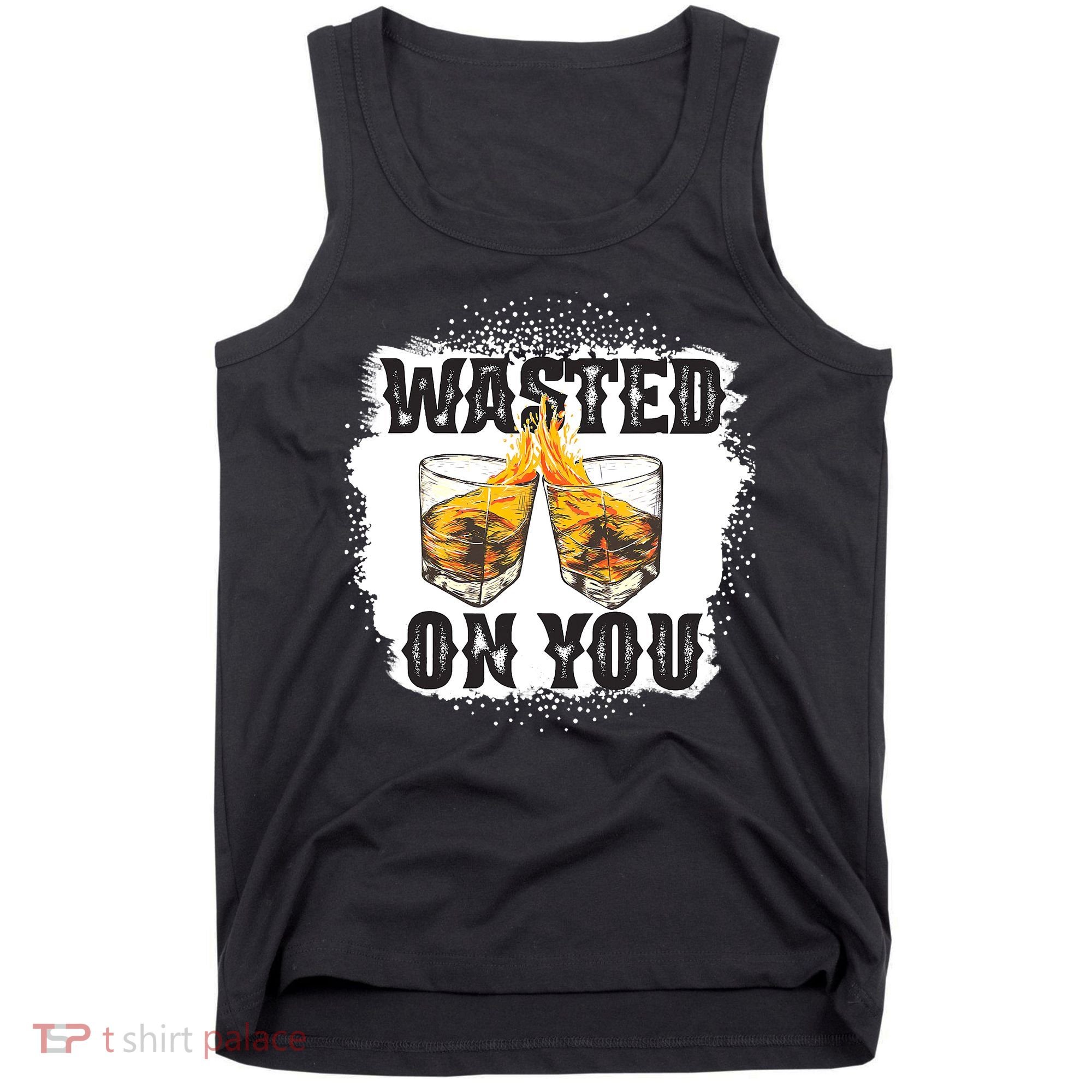 Country Music Western Whiskey Bleached Cowboy Tank Top