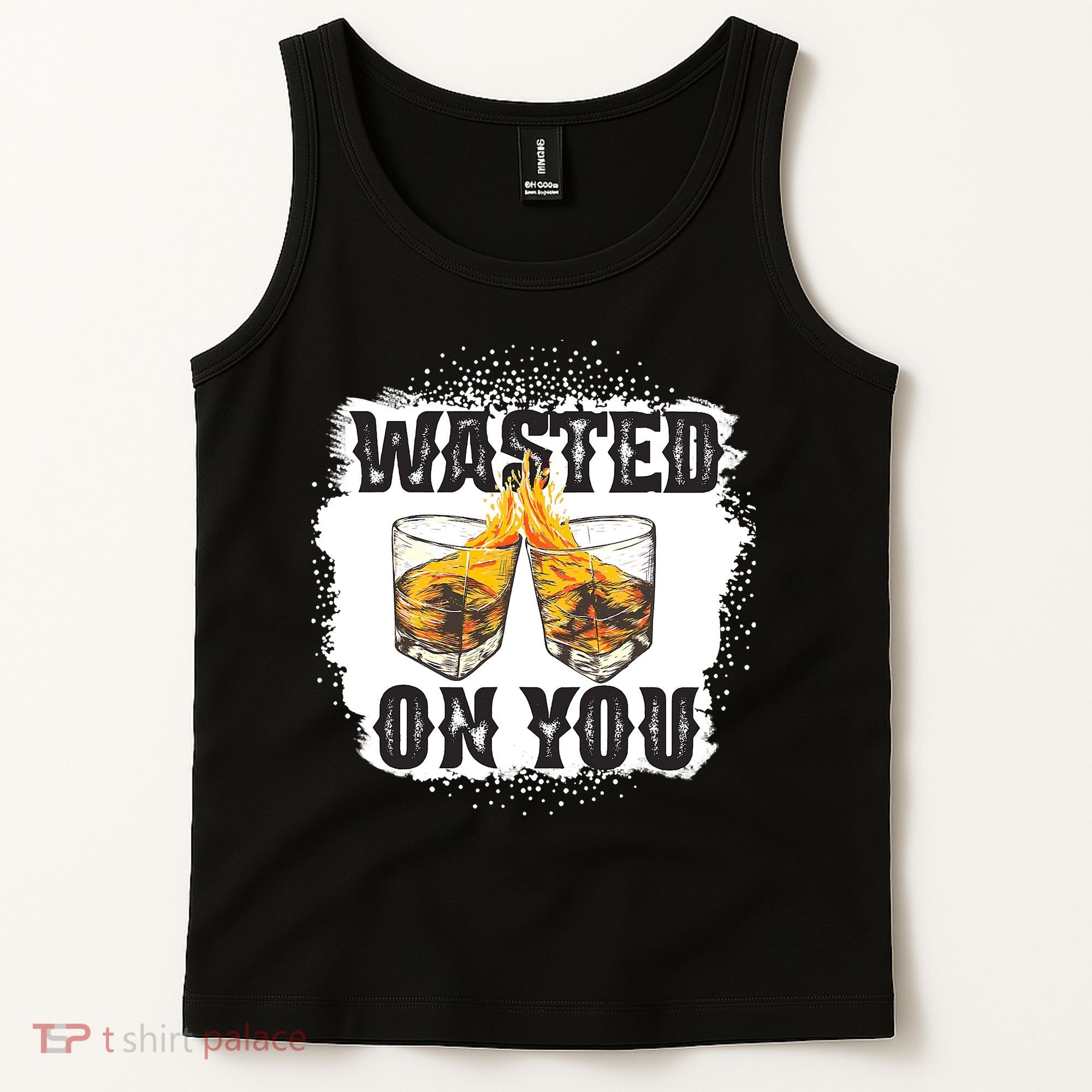 Country Music Western Whiskey Bleached Cowboy Tank Top