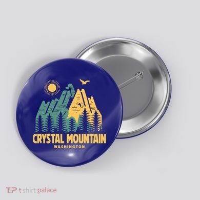 Crystal Mountain Washington Hiking Outdoors Vintage Gift Button