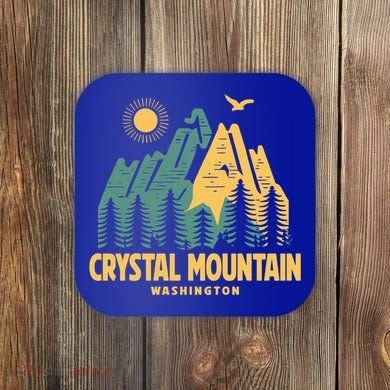 Crystal Mountain Washington Hiking Outdoors Vintage Gift Coaster