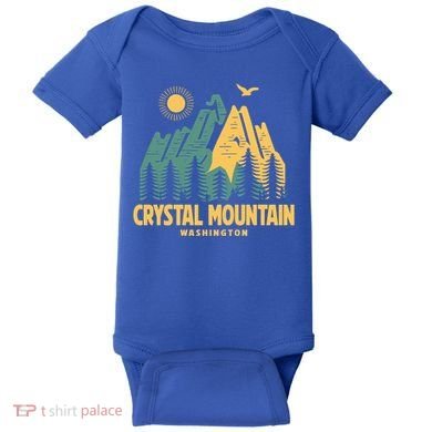 Crystal Mountain Washington Hiking Outdoors Vintage Gift Baby Bodysuit