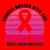 Cancer Messed With The Wrong Girl Breast Cancer Awareness Santa Hat thumb 1