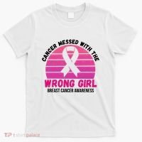 Cancer Messed With The Wrong Girl Breast Cancer Awareness T-Shirt thumb 0
