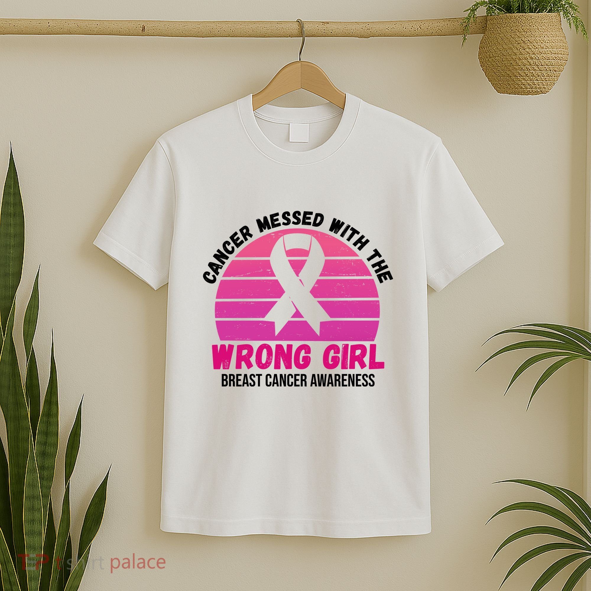 Cancer Messed With The Wrong Girl Breast Cancer Awareness T-Shirt