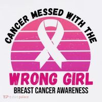 Cancer Messed With The Wrong Girl Breast Cancer Awareness Women's Hoodie thumb 2