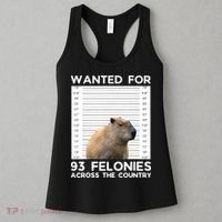 Capybara Mugshot Wanted For 93 Felonies Across The Country Women's Tank Top thumb 3