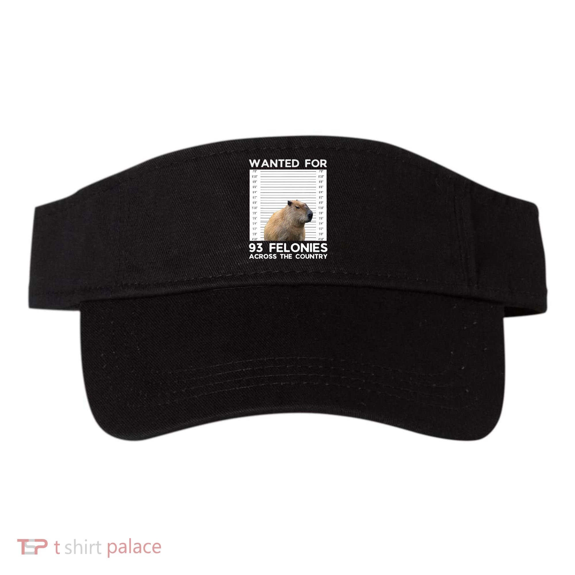 Capybara Mugshot Wanted For 93 Felonies Across The Country Visor