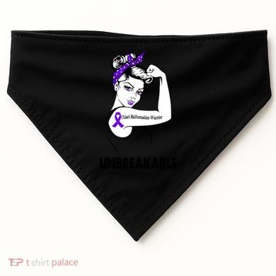 Chiari Malformation Warrior Unbreakable Gift Awareness Cool Gift USA-Made Doggie Bandana
