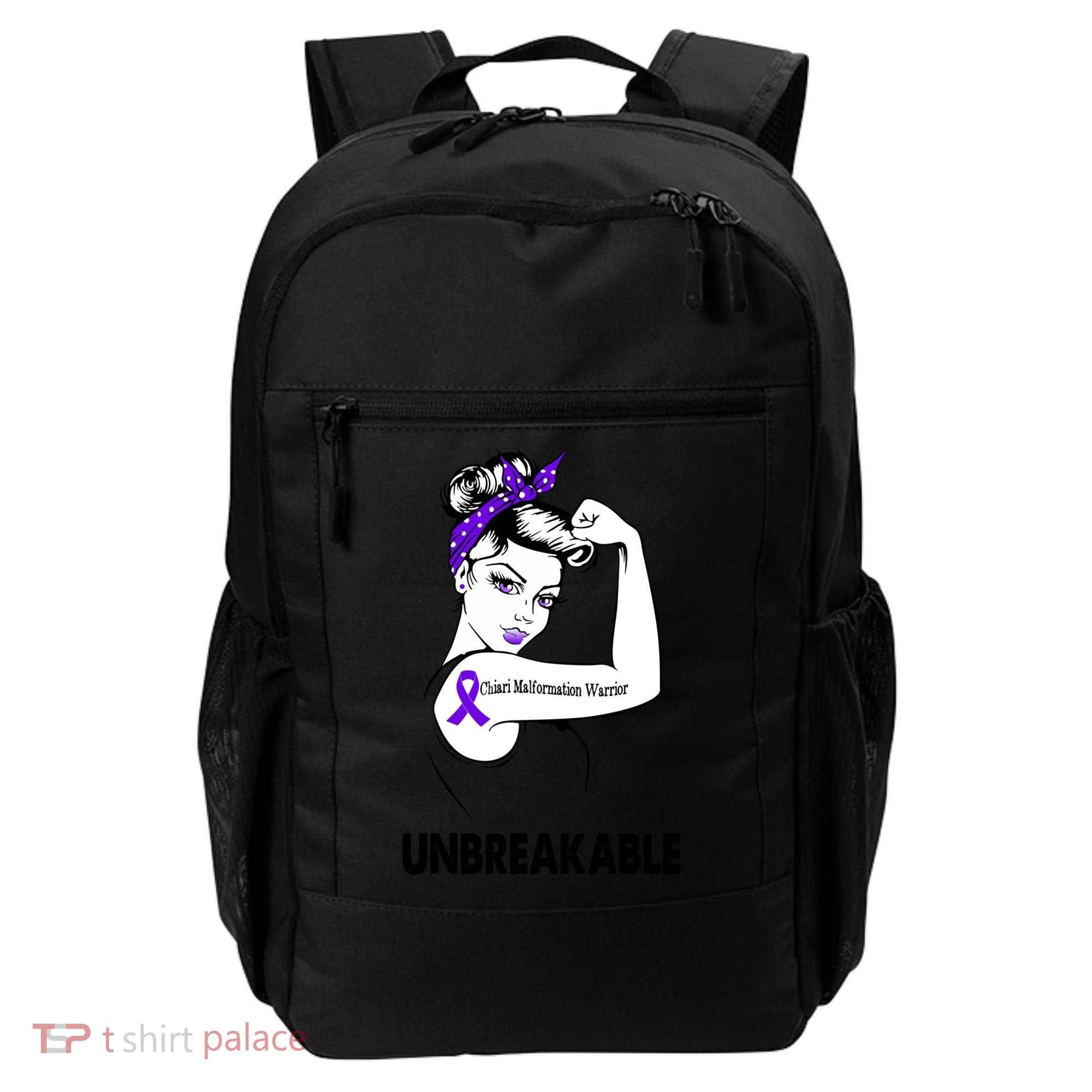 Chiari Malformation Warrior Unbreakable Gift Awareness Cool Gift Backpack