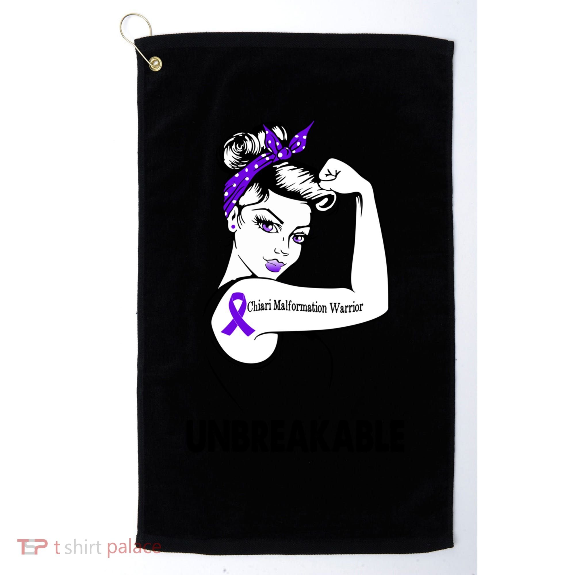 Chiari Malformation Warrior Unbreakable Gift Awareness Cool Gift Golf Towel