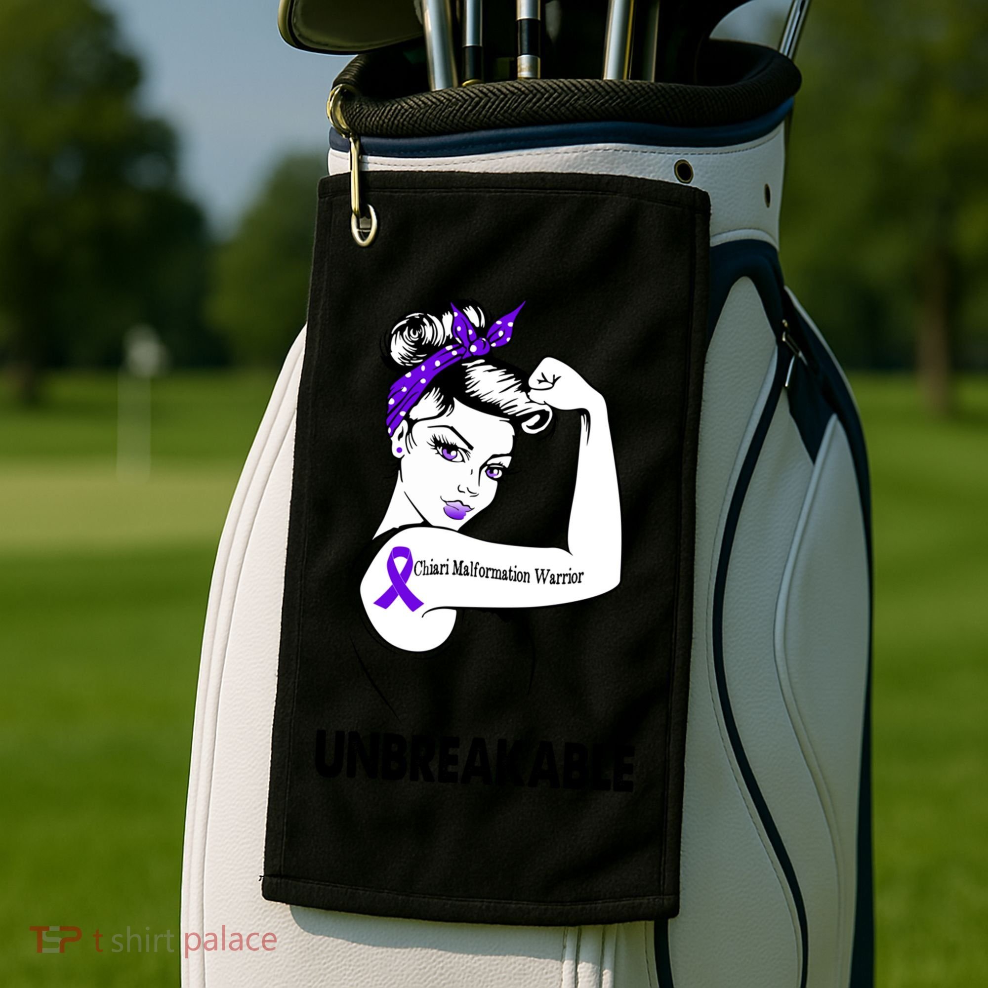 Chiari Malformation Warrior Unbreakable Gift Awareness Cool Gift Golf Towel