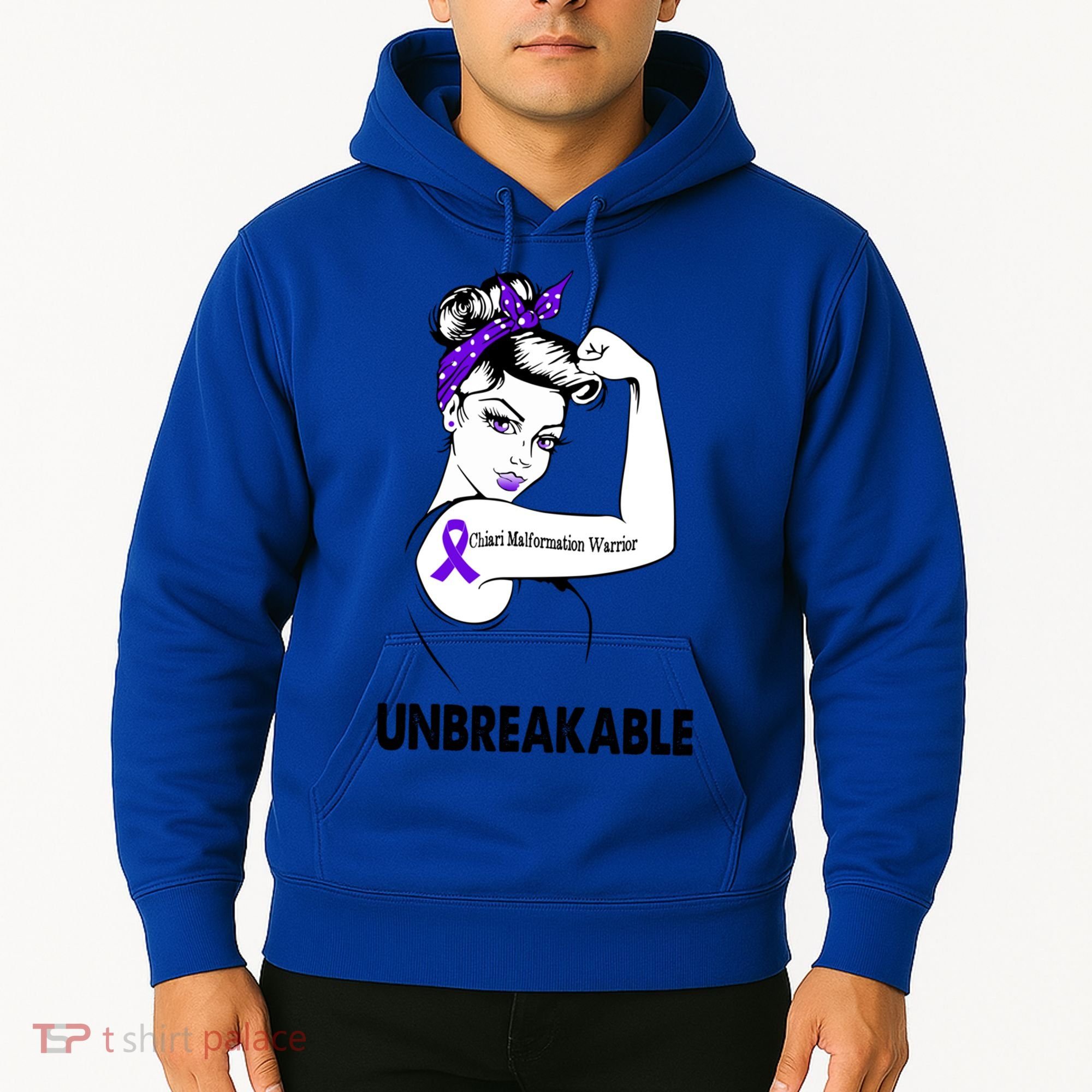 Chiari Malformation Warrior Unbreakable Gift Awareness Cool Gift Hoodie