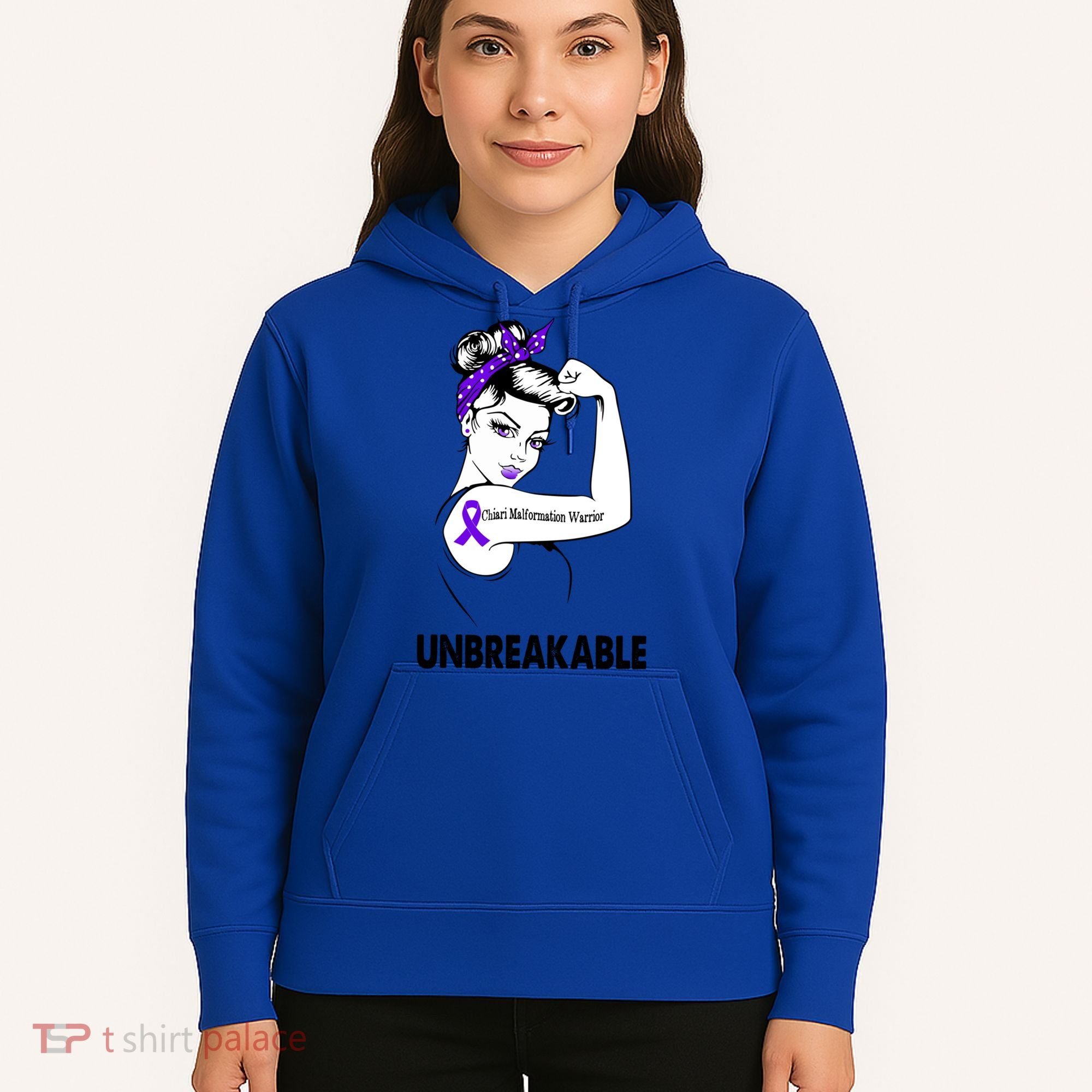 Chiari Malformation Warrior Unbreakable Gift Awareness Cool Gift Hoodie