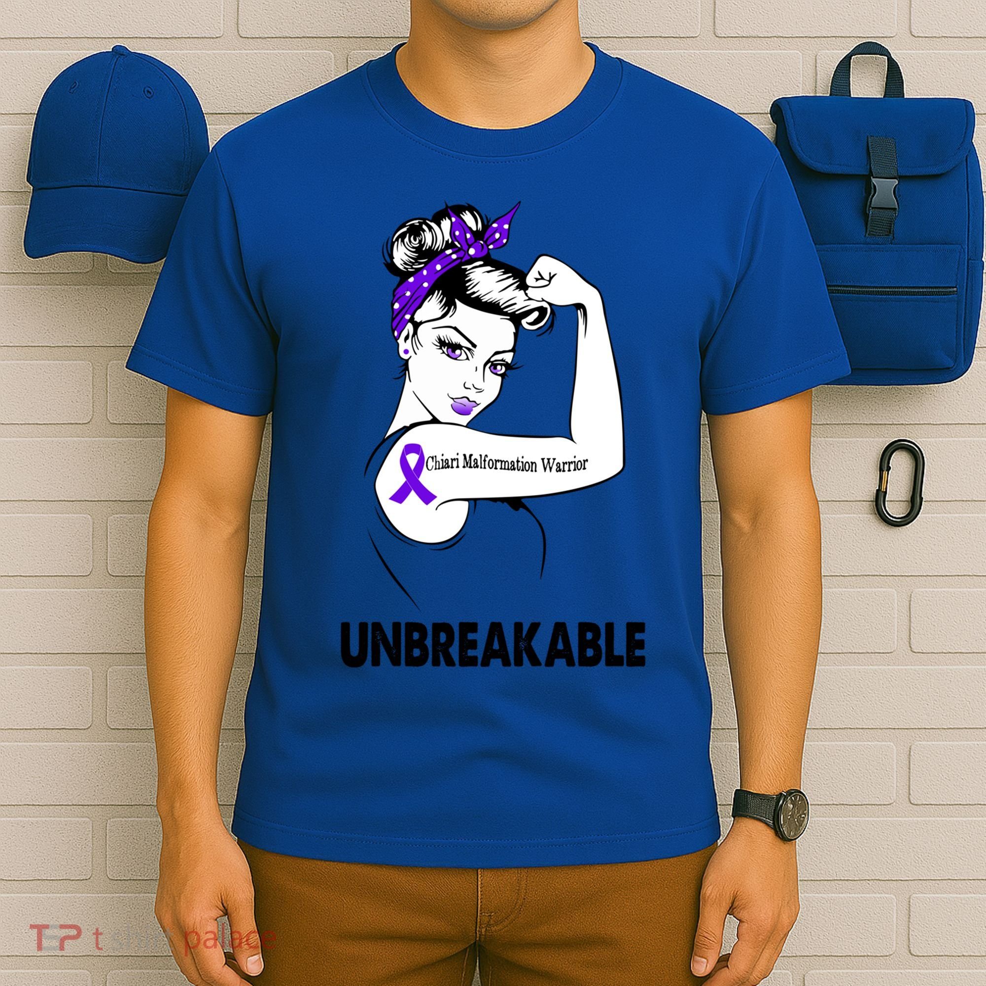 Chiari Malformation Warrior Unbreakable Gift Awareness Cool Gift T-Shirt