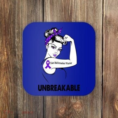 Chiari Malformation Warrior Unbreakable Gift Awareness Cool Gift Coaster