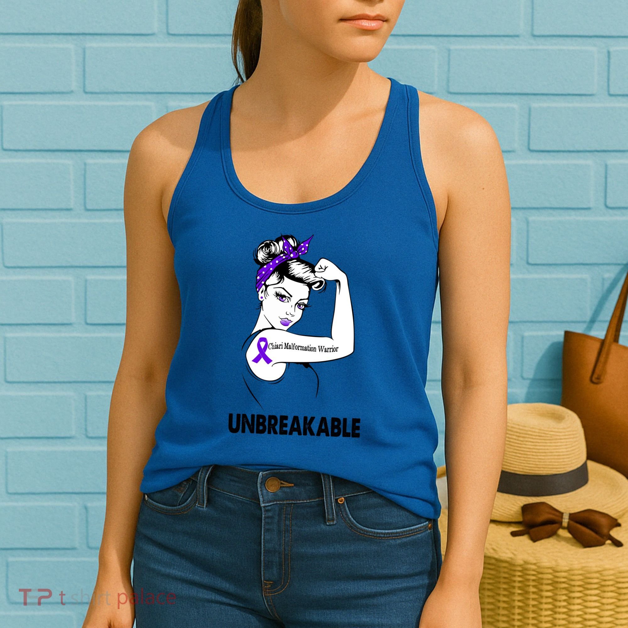 Chiari Malformation Warrior Unbreakable Gift Awareness Cool Gift Women's Tank Top