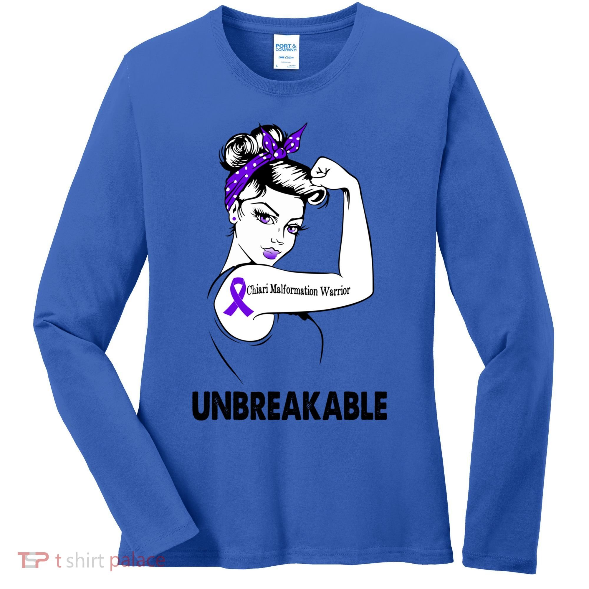 Chiari Malformation Warrior Unbreakable Gift Awareness Cool Gift Women's Long Sleeve Shirt