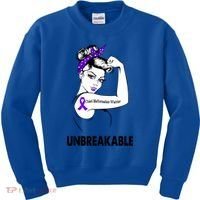 Chiari Malformation Warrior Unbreakable Gift Awareness Cool Gift Kids Sweatshirt thumb 0