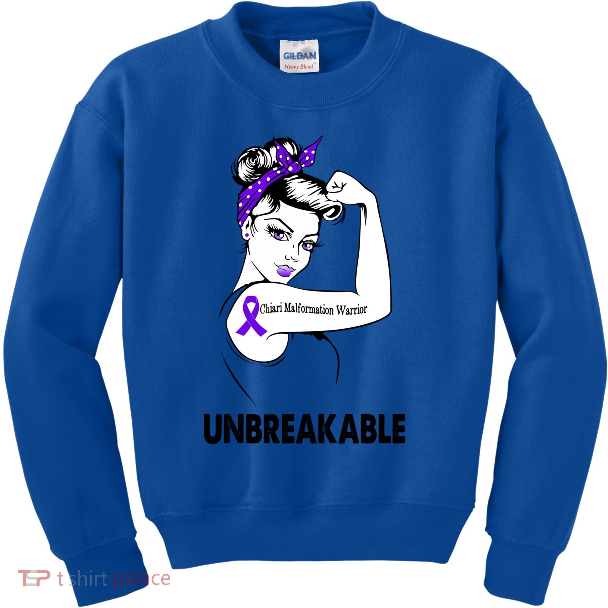 Chiari Malformation Warrior Unbreakable Gift Awareness Cool Gift Kids Sweatshirt