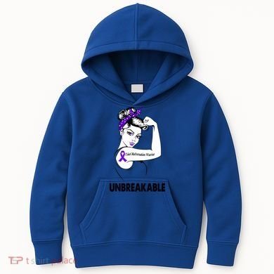 Chiari Malformation Warrior Unbreakable Gift Awareness Cool Gift Kids Hoodie