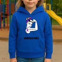 Chiari Malformation Warrior Unbreakable Gift Awareness Cool Gift Kids Hoodie thumb 3