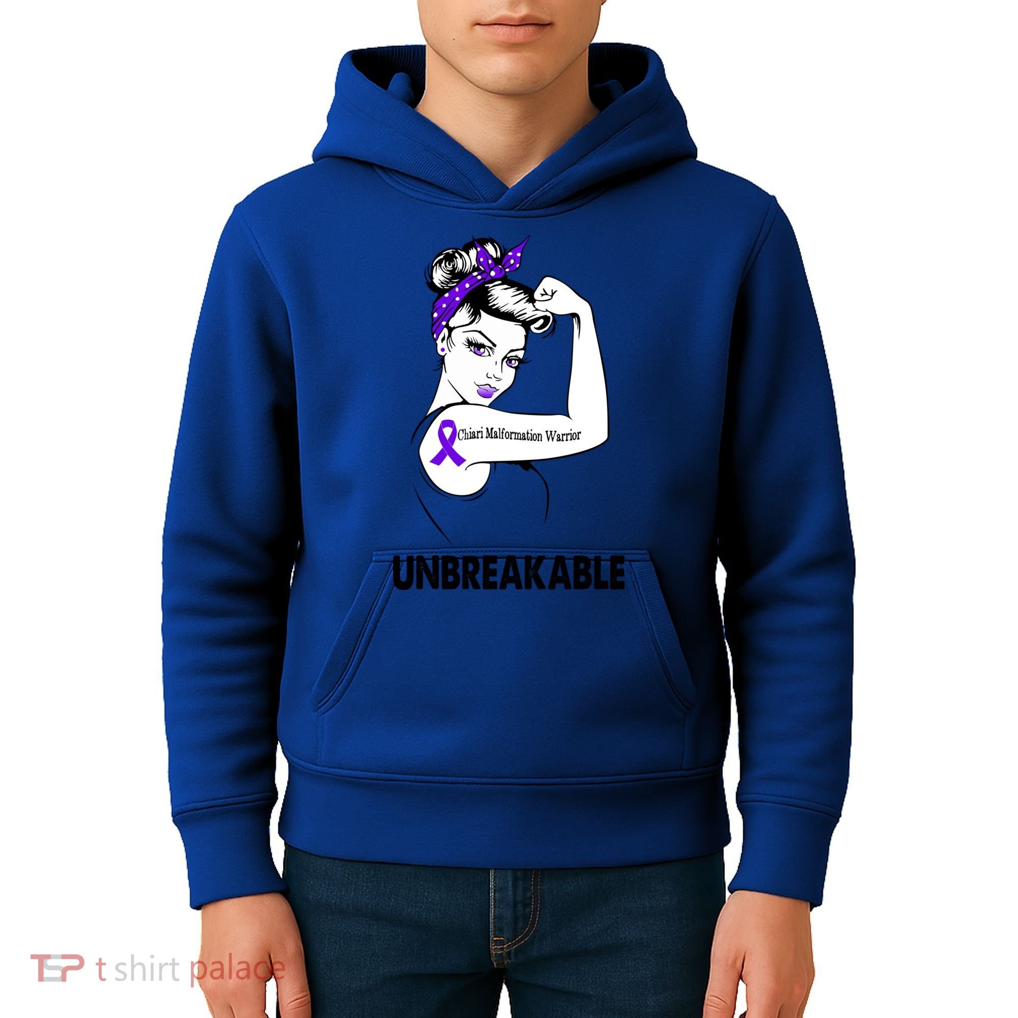 Chiari Malformation Warrior Unbreakable Gift Awareness Cool Gift Kids Hoodie