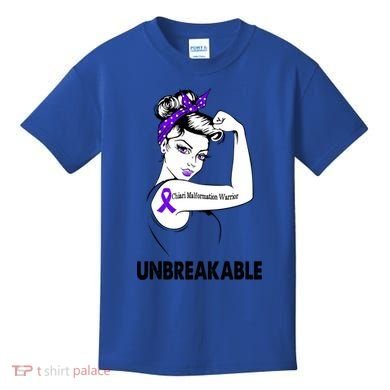 Chiari Malformation Warrior Unbreakable Gift Awareness Cool Gift Kids T-Shirt