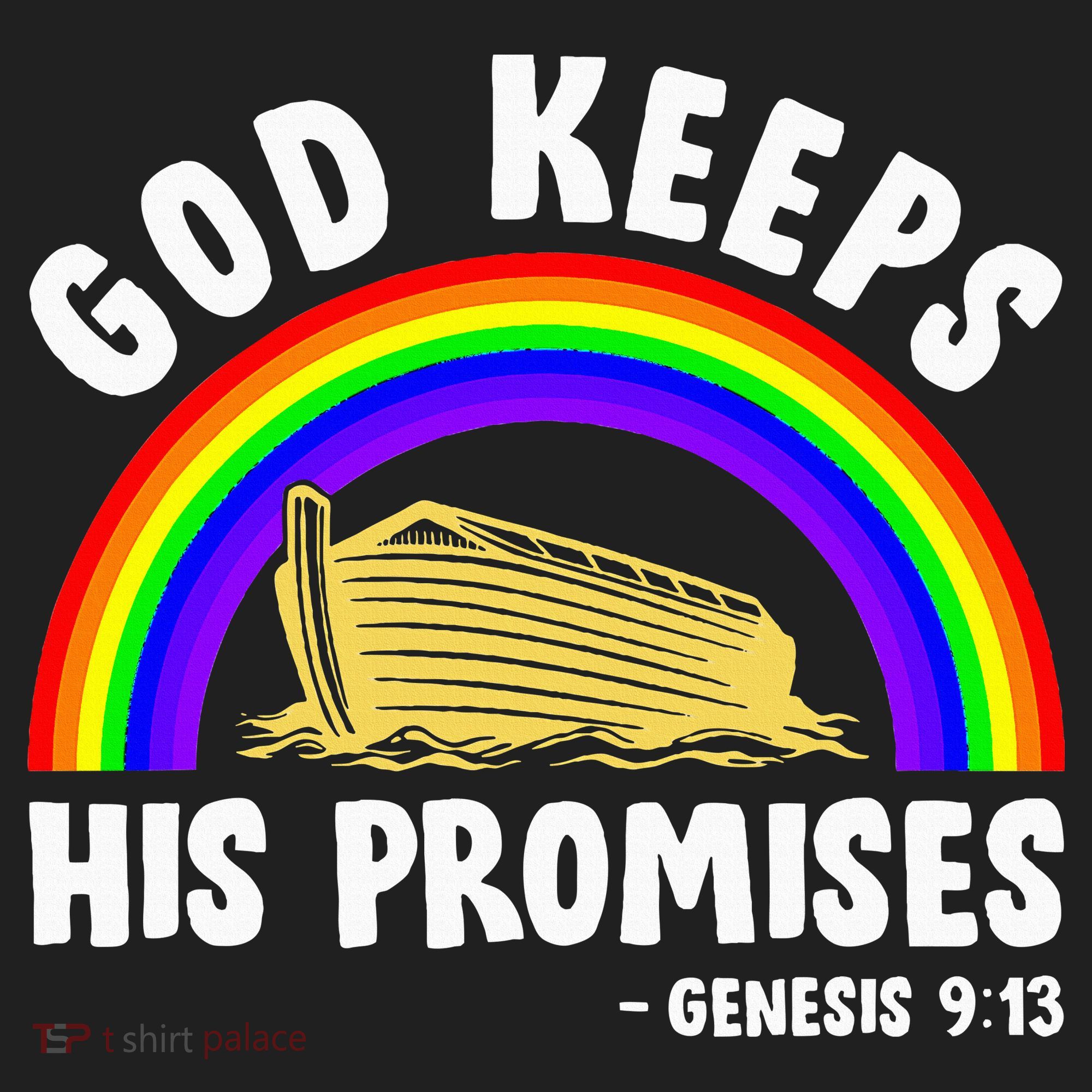 Christian Noah Ark Jesus God Keeps His Promises Rainbow Beanie