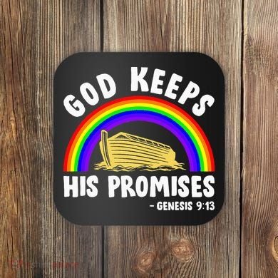 Christian Noah Ark Jesus God Keeps His Promises Rainbow Coaster