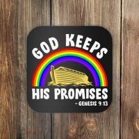 Christian Noah Ark Jesus God Keeps His Promises Rainbow Coaster thumb 0